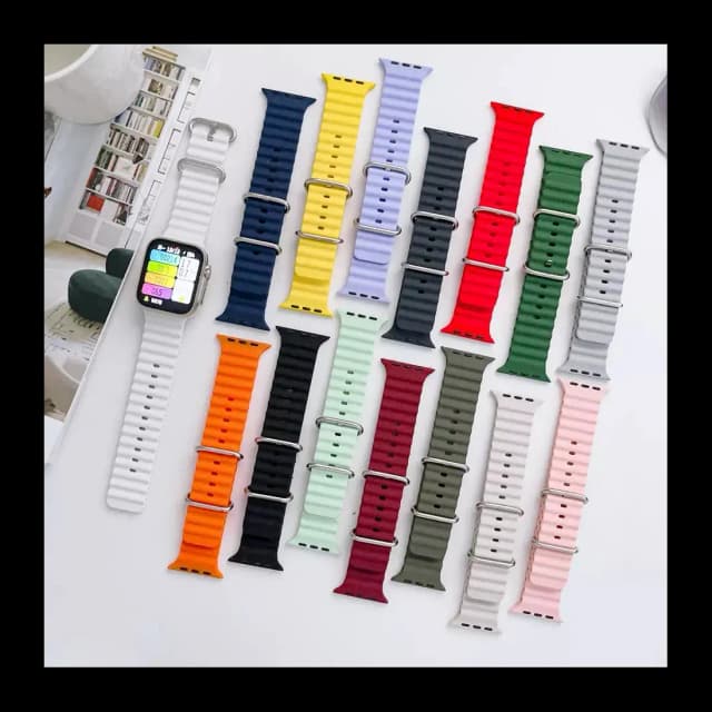 Silicone Ocean Band Strap for Smart Watch Ultra 8 7 6 5 4 SE 45mm 49mm 44mm 42mm
