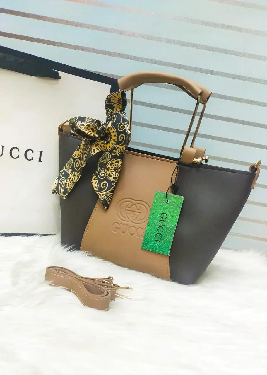 High Quality Gucci Handbag With Random Scarf And Long Belt